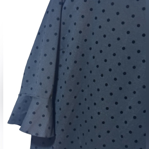 Old Navy Black Sheath Dress W/Flutter 3/4 Sleeve XXL Black On Black Dot Design - Picture 3 of 12